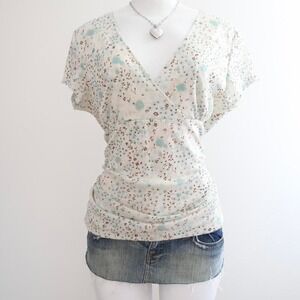 rickis sage green floral faux wrap top size xl